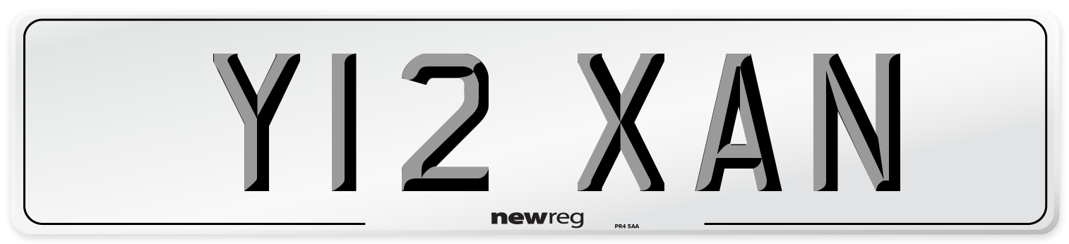 Y12 XAN Number Plate from New Reg
